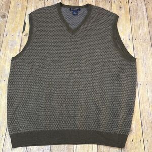 Brooks Brothers Lambswool Sweater Vest Mens XXL 2XL Vintage Made In Hong Kong